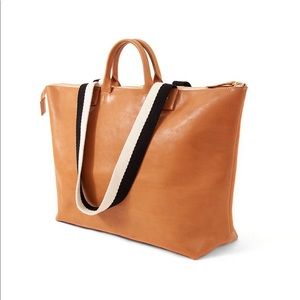 Clare V Leather Tote Purse Black & White handles